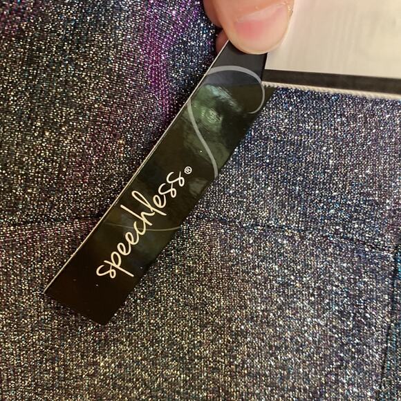 Speechless Juniors' Metallic Bodycon Dress NWT Sz 1 Polyester Sparkling Stretchy - Picture 6 of 13